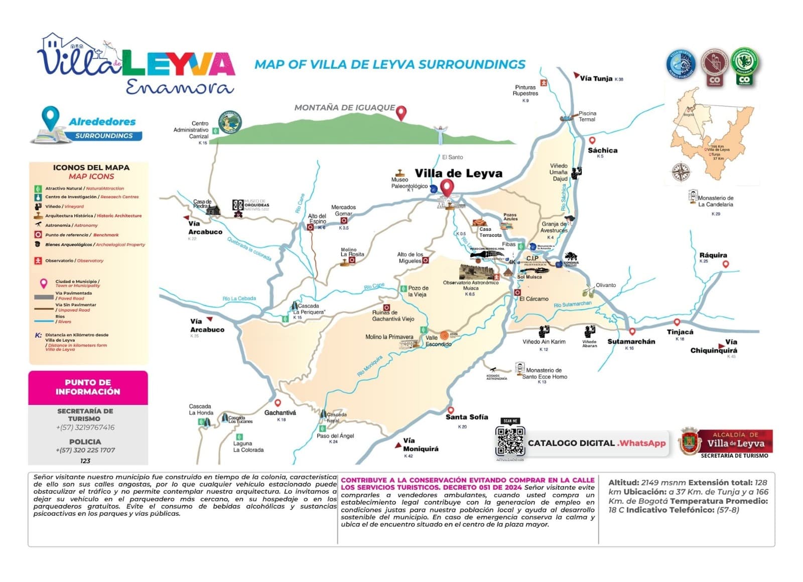 Mapa de alrededores de Villa de Leyva — Map of surroundings