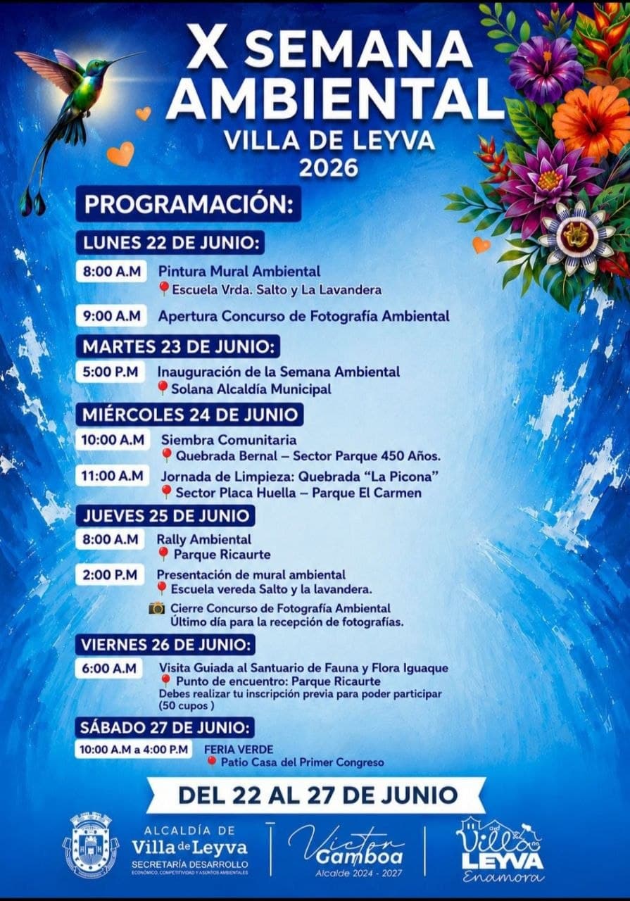 X Semana Ambiental en Villa de Leyva: ¡Celebra la Naturaleza del 22 al 27 de Junio! — foto 1