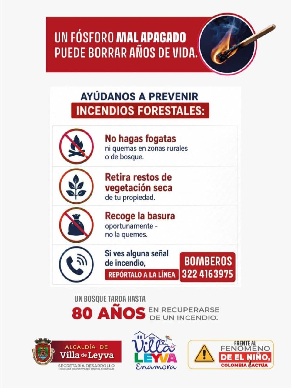 Villa de Leyva: Juntos Prevenimos Incendios Forestales Frente a El Niño