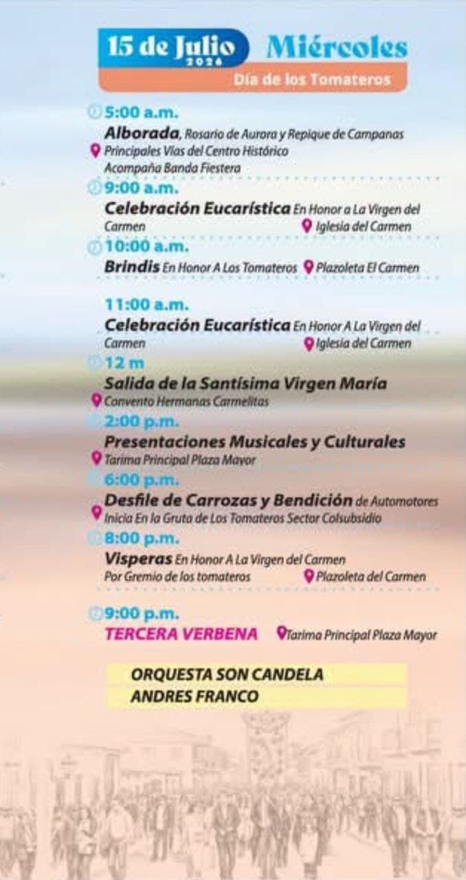 Ya está publicado la programación de las Ferias y Fiestas Virgen del Carmen 2026: ¡Encuéntrala en www.villadeleyva.com.co! — foto 3
