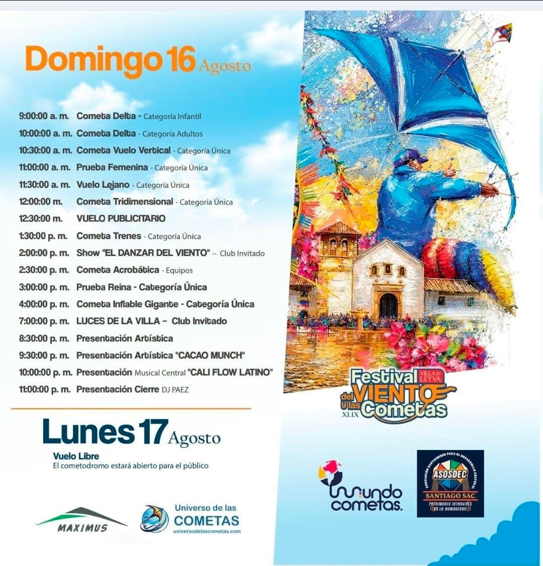 Festival del Viento y las Cometas 2026: programación completa de la XLIX edición (14 al 17 de agosto) — foto 3